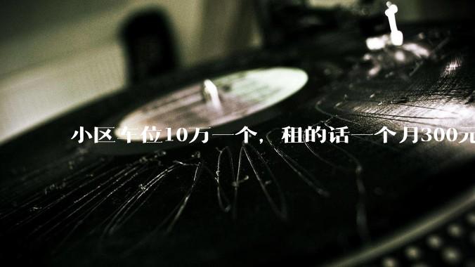 小区车位10万一个，租的话一个月300元，还有必要买车位吗？