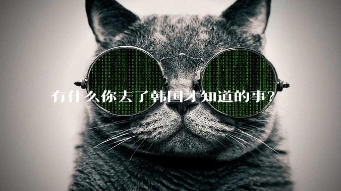 有什么你去了韩国才知道的事？