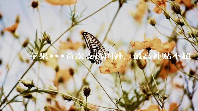 苹果***首次支持国补，最高补贴不超 2000 元，适用范围有哪些？***补贴后价格有优势吗？