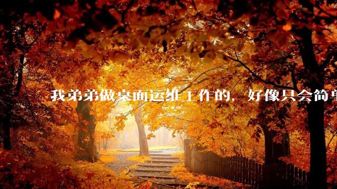 我弟弟做桌面运维工作的，好像只会简单的数据库增删改查备份恢复和打印机电脑的维护等一年多没工作了咋办？