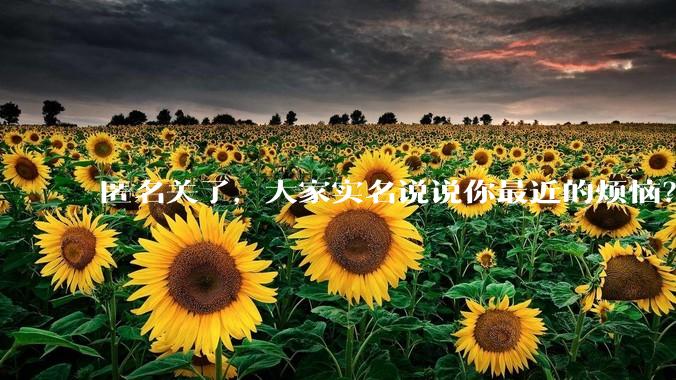 匿名关了，大家实名说说你最近的烦恼？